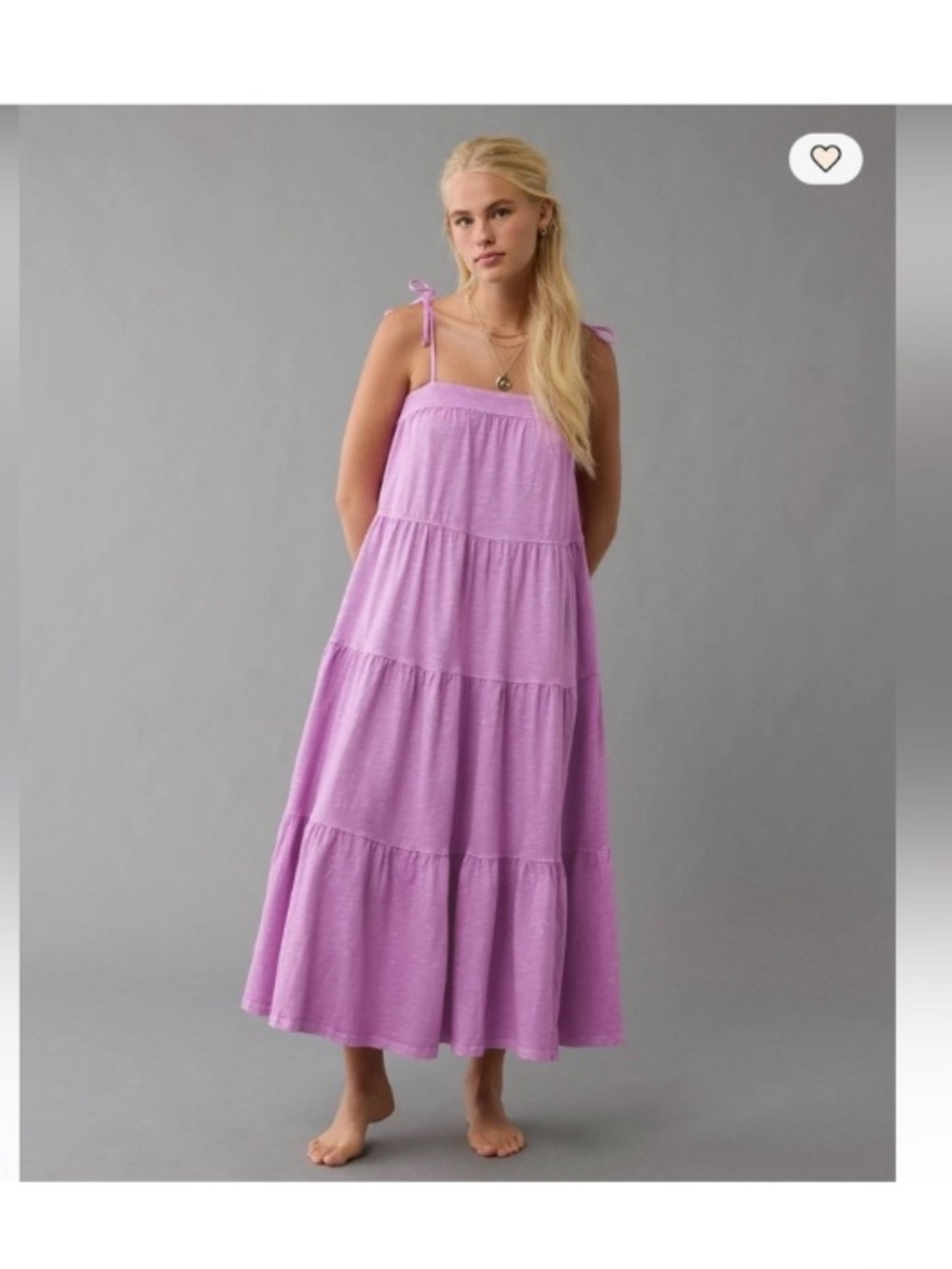 American Eagle Outfitters Lilac Tiered Maxi Dress WORN ONCE ONLY